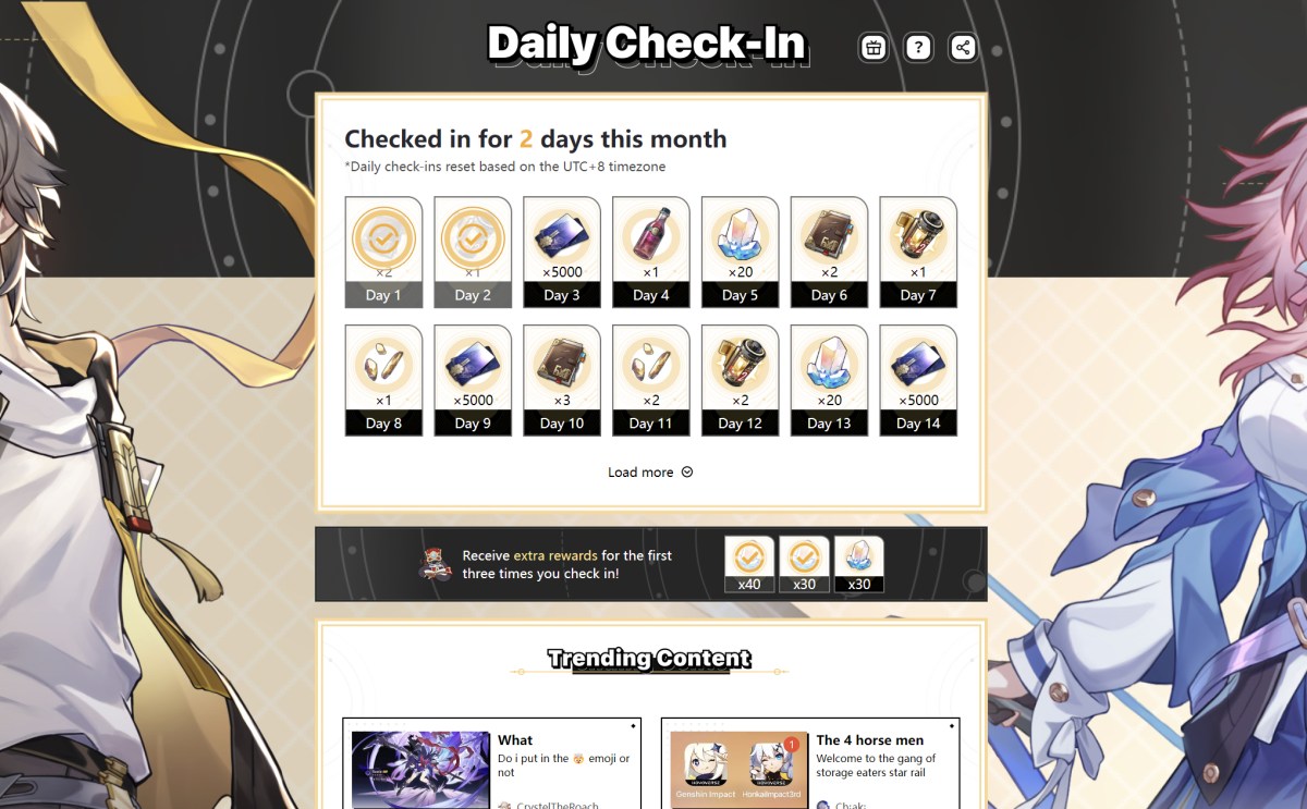 Honkai Daily Login Rewards: How to Claim Crystals and More