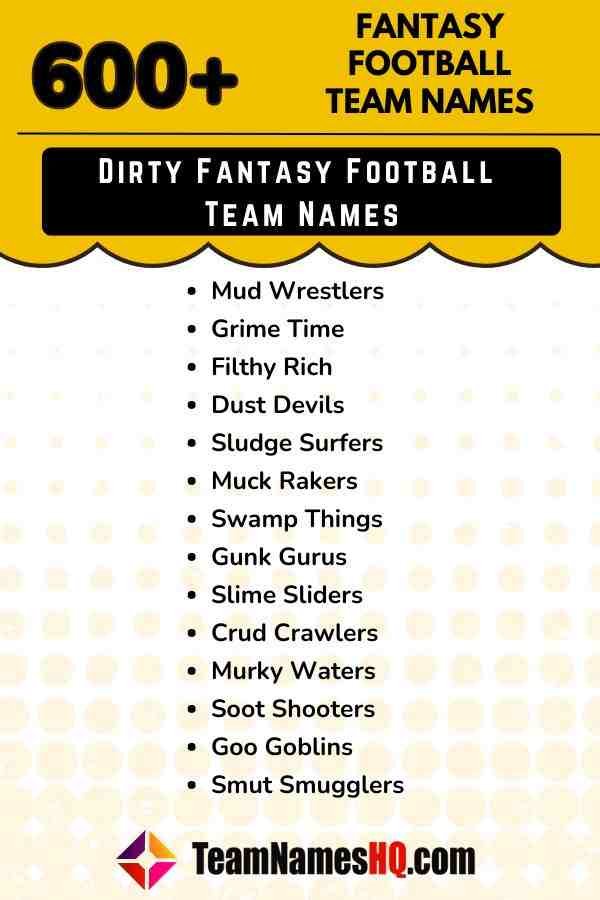 Dirty Fantasy Football Team Names: Funny and Offensive Picks for 2024