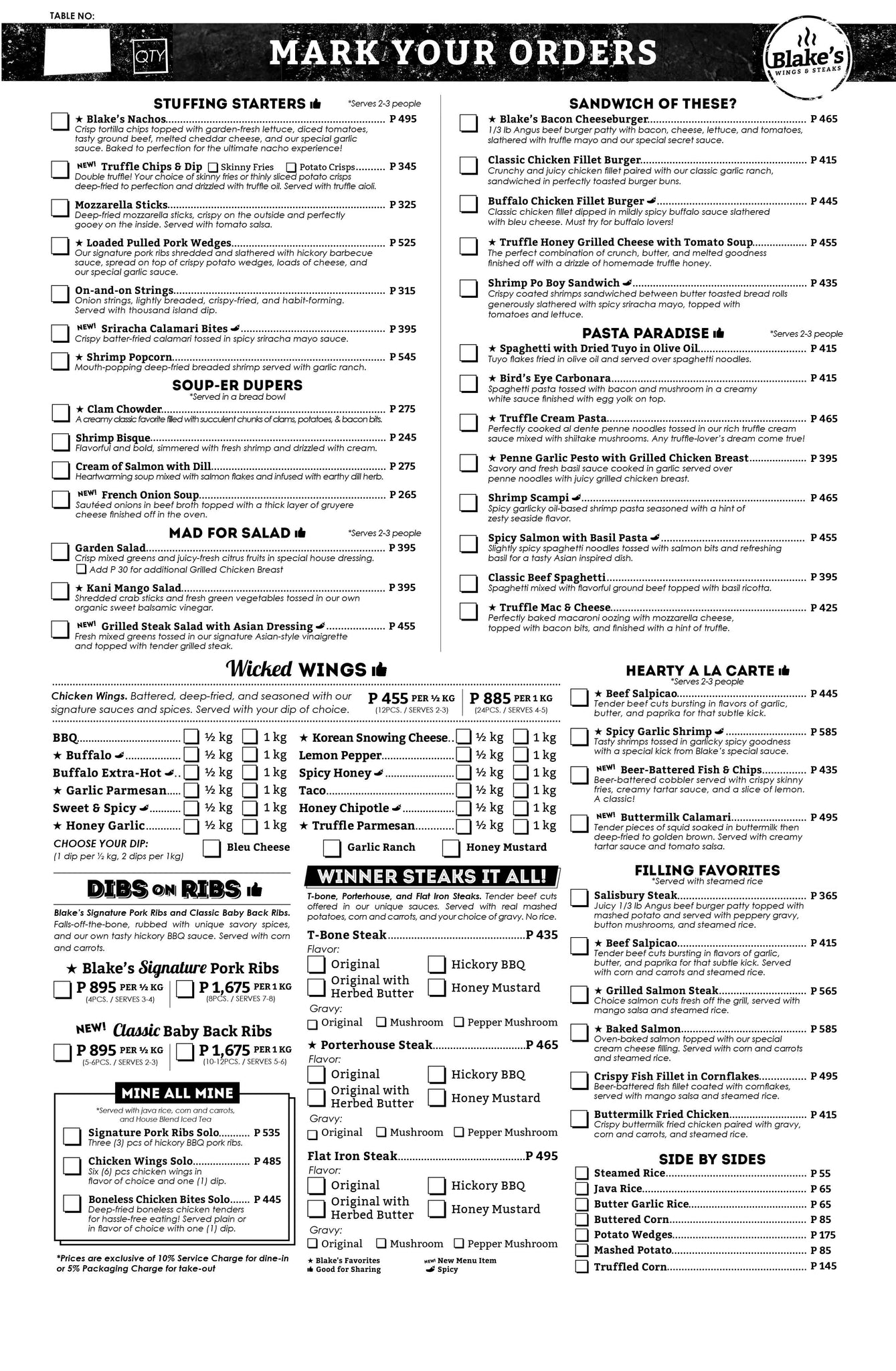 Blakes Menu Price List: Affordable Dining Options at Blakes Wings & Steaks