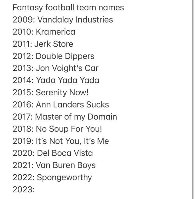 Top Seinfeld Team Names for Fantasy Football and Trivia