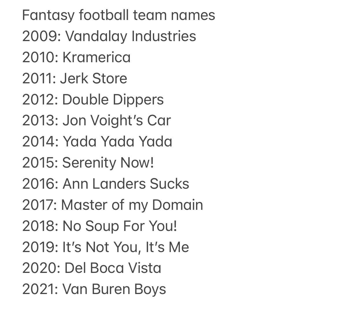 Top Seinfeld Team Names for Fantasy Football and Trivia