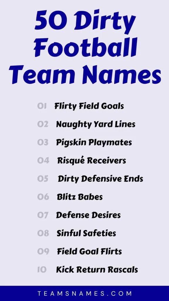 Dirty Fantasy Football Team Names: Funny and Offensive Picks for 2024