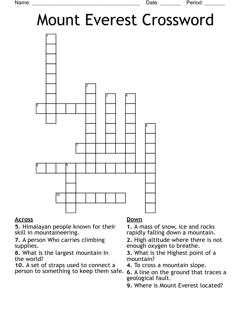 Fun with the Mount Everest Crossword: Test Your Skills Today