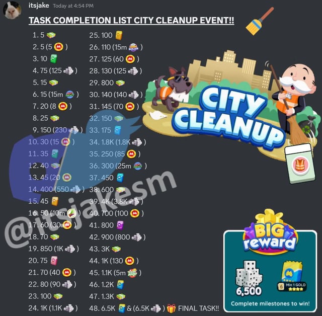 Want City Cleanup Monopoly Go Rewards? Check This Out!