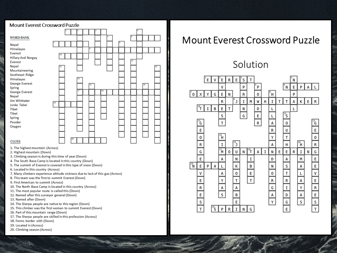 Fun with the Mount Everest Crossword: Test Your Skills Today