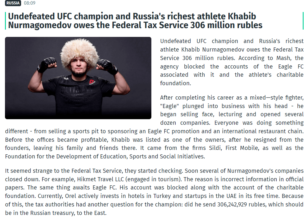 Khabib Taxes: Did He Get Tax Breaks?