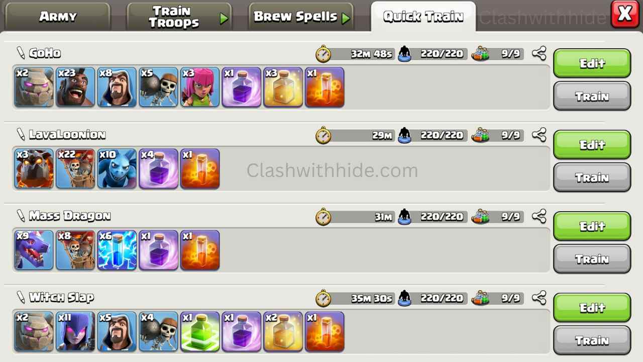 Town Hall 9 Army:  Easy 3 Star Strategies in Clash of Clans