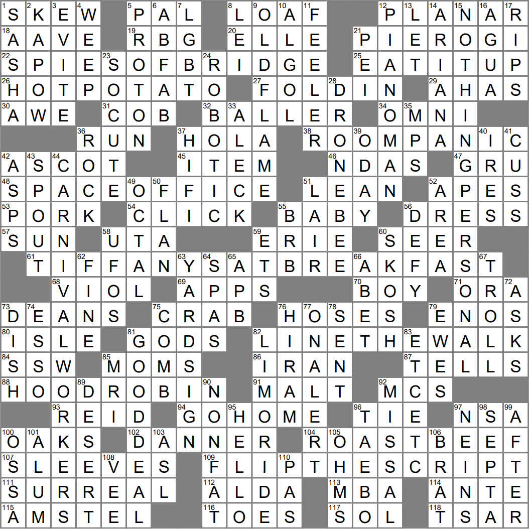 Avoid Injury: Clues from the LA Times Crossword Puzzle