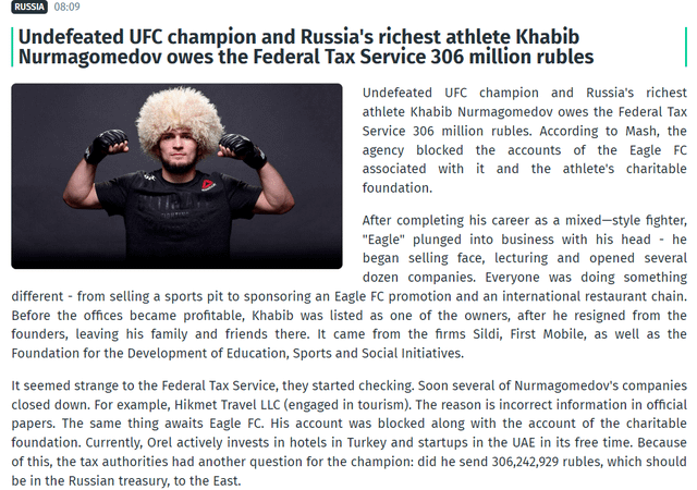 Khabib Nurmagomedov Taxes: A Simple Breakdown of the Eagles Financial Obligations