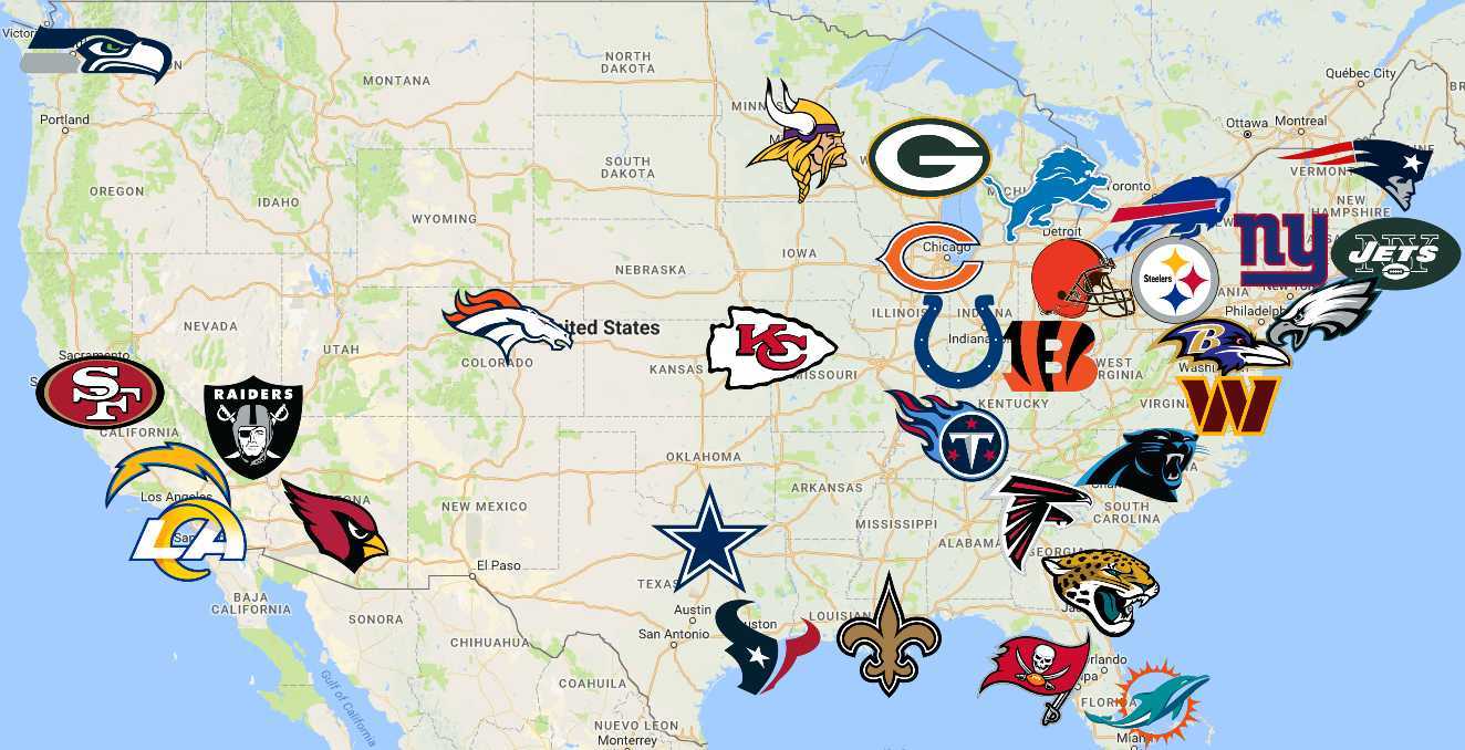 Explore the Map of USA Football Teams: Discover Every Teams Location!