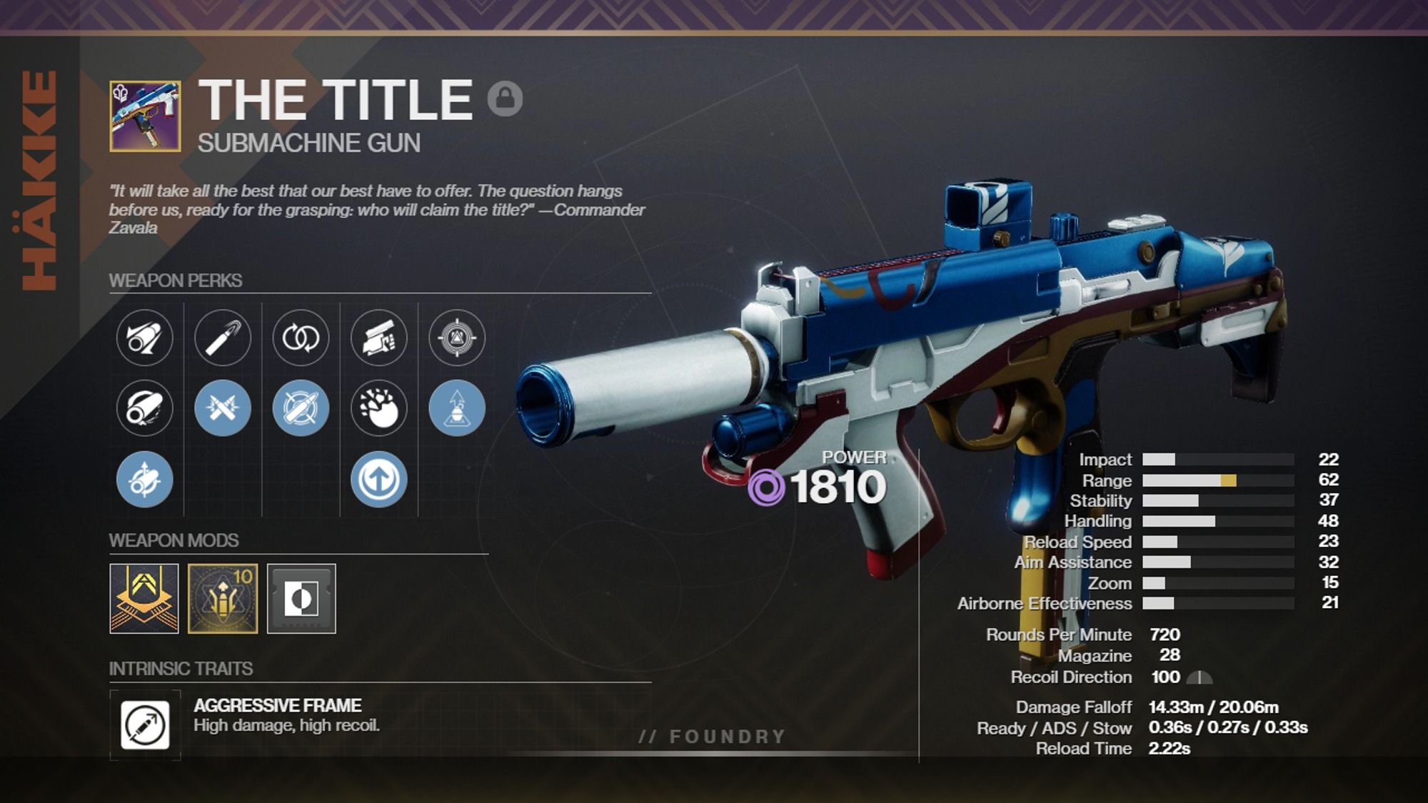 What is D2 The Title God Roll: Best Perks for SMG