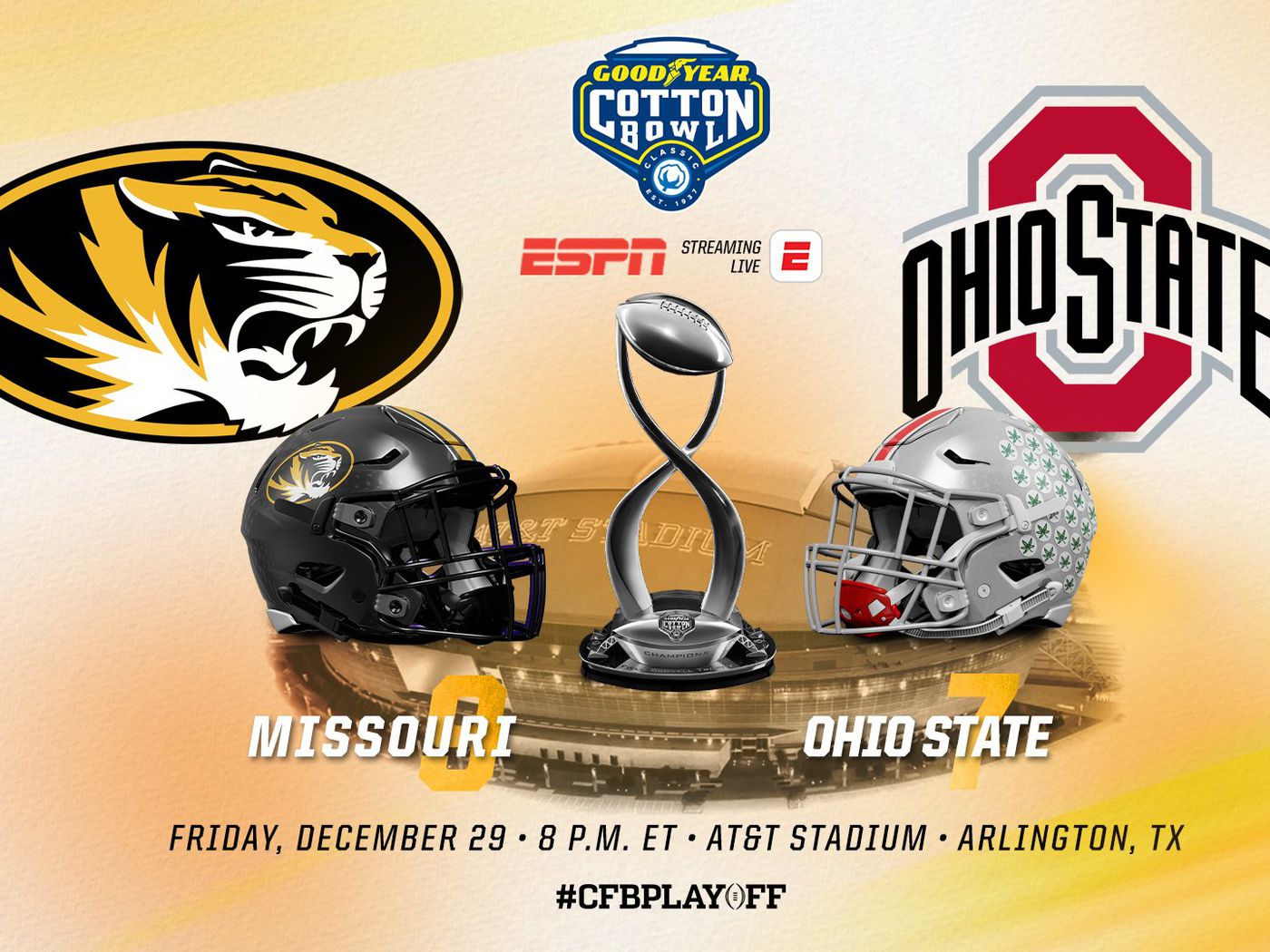 Goodyear Cotton Bowl: Missouri vs. Ohio State: Fan Predictions!