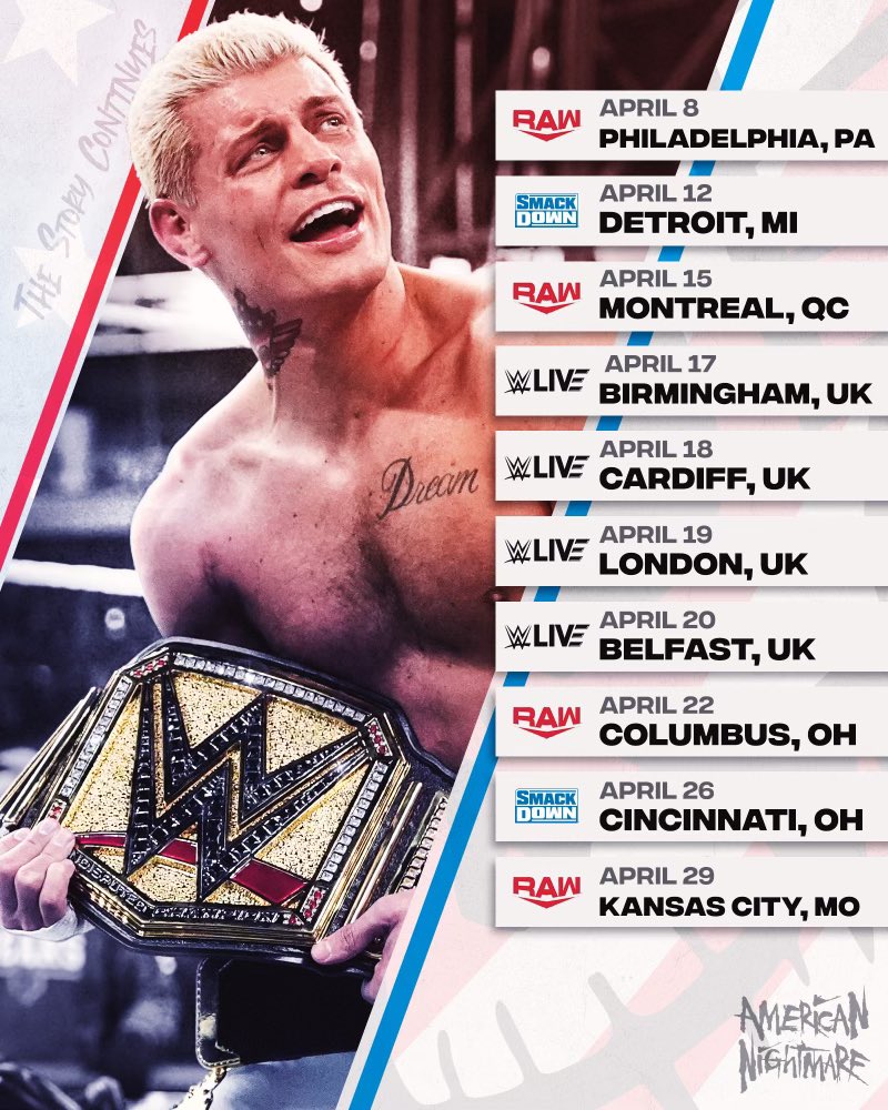 Cody Rhodes April Schedule: Where to See Him and Whats Coming Up Next?