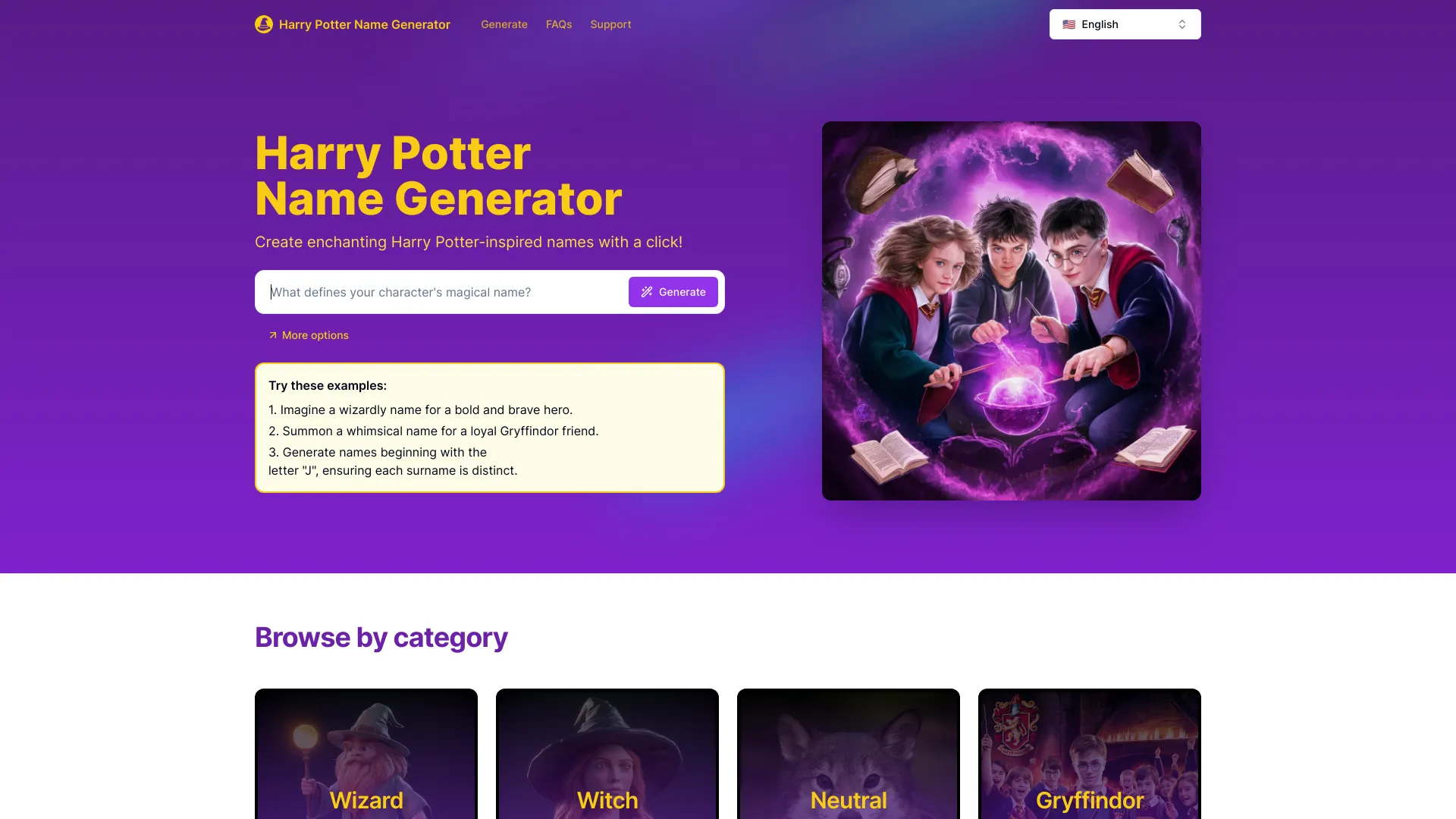 Easy Harry Potter Name Generator: Instant Magical Results!