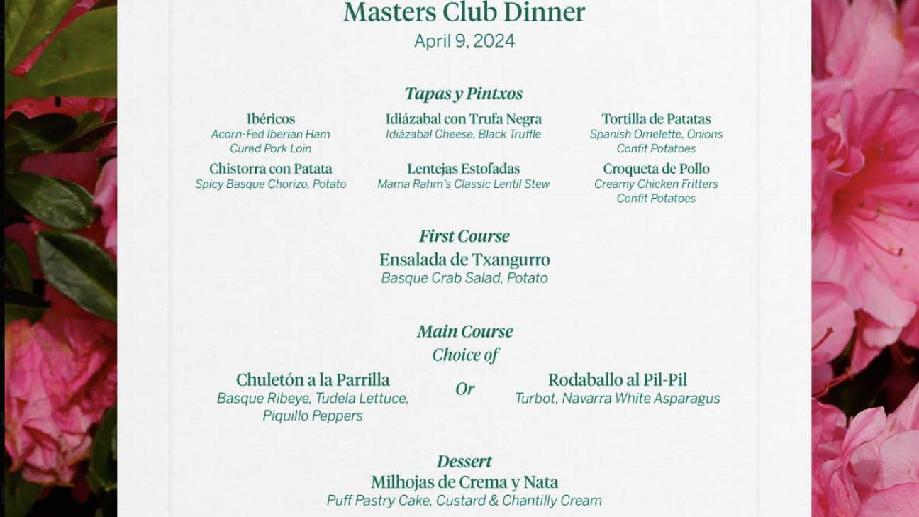 Bubba Watson Masters Dinner: Whats on the Menu This Year?